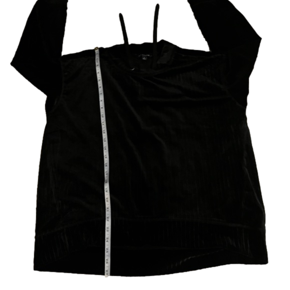 Zac & Rachel Black Ribbed Velour Long Sleeve Top - Picture 5 of 9